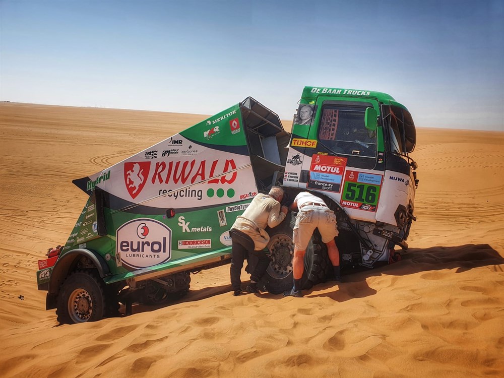 Zware dag voor Riwald Dakar Team